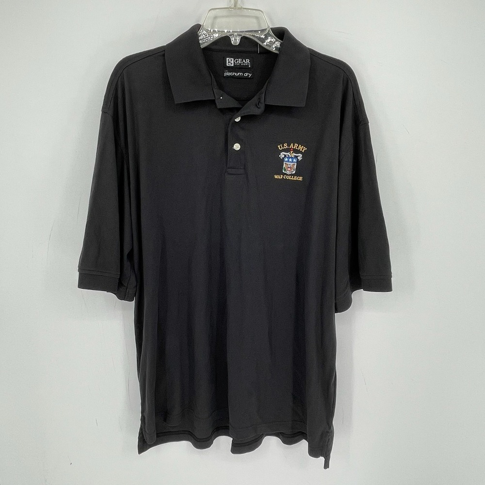 Gear For Sports Men's Black US Army War College Military Polo Top Shirt Size XL
